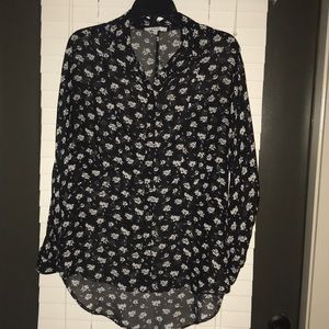 Sheer, floral blouse